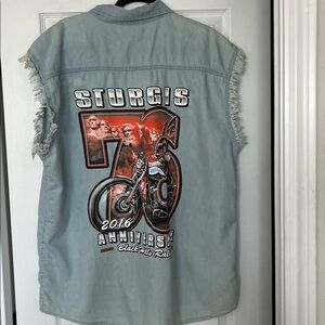 Men's Sleeveless Denim Shirt - Blue